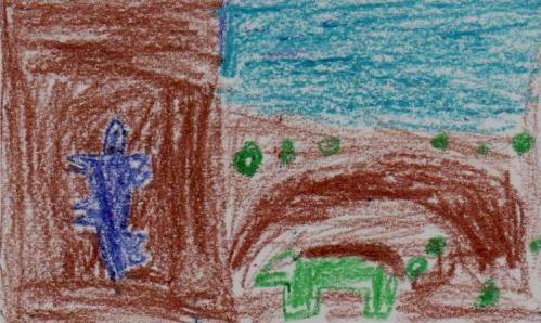 Lizard and the Painted Rock